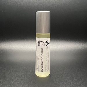 Handmade Lavender Peppermint Essential Oil Perfume Roll On in Glass Bottle w/Stainless Steel Ball Aromatherapy Headache Relief Massage Oil image 1