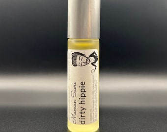 Dirty Hippie ~ Patchouli Essential Oil Perfume Roll On in Glass Bottle w/Stainless Steel Roller Ball ~ Natural ~ Gift for Him ~ Boho ~ Vegan