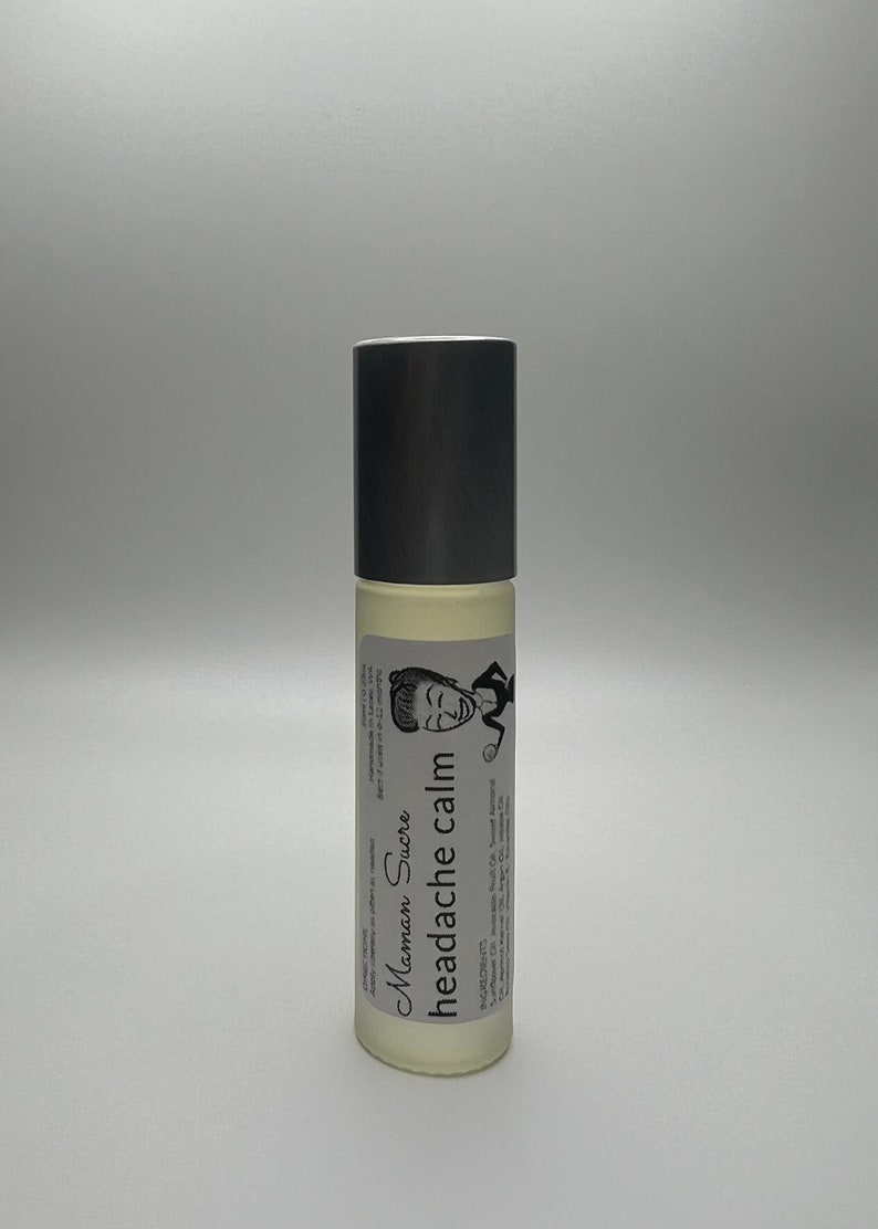 Handmade Lavender Peppermint Essential Oil Perfume Roll On in Glass Bottle w/Stainless Steel Ball Aromatherapy Headache Relief Massage Oil image 7