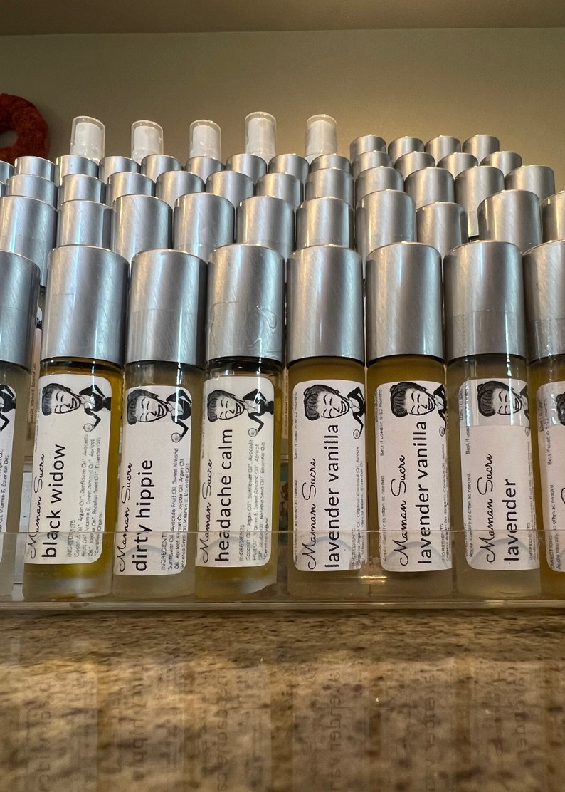 Handcrafted Lavender Perfume Oil Roll On Lavandula Angustifolia Roller Bottle w/Stainless Steel Roller Ball Vegan, Clean, All Natural image 10