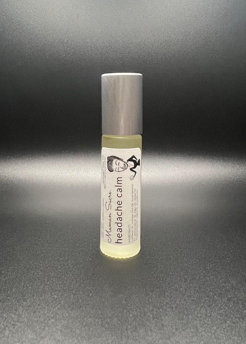 Handmade Lavender Peppermint Essential Oil Perfume Roll On in Glass Bottle w/Stainless Steel Ball Aromatherapy Headache Relief Massage Oil image 1