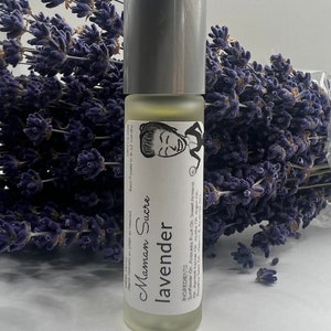 Handcrafted Lavender Perfume Oil Roll On Lavandula Angustifolia Roller Bottle w/Stainless Steel Roller Ball Vegan, Clean, All Natural image 2