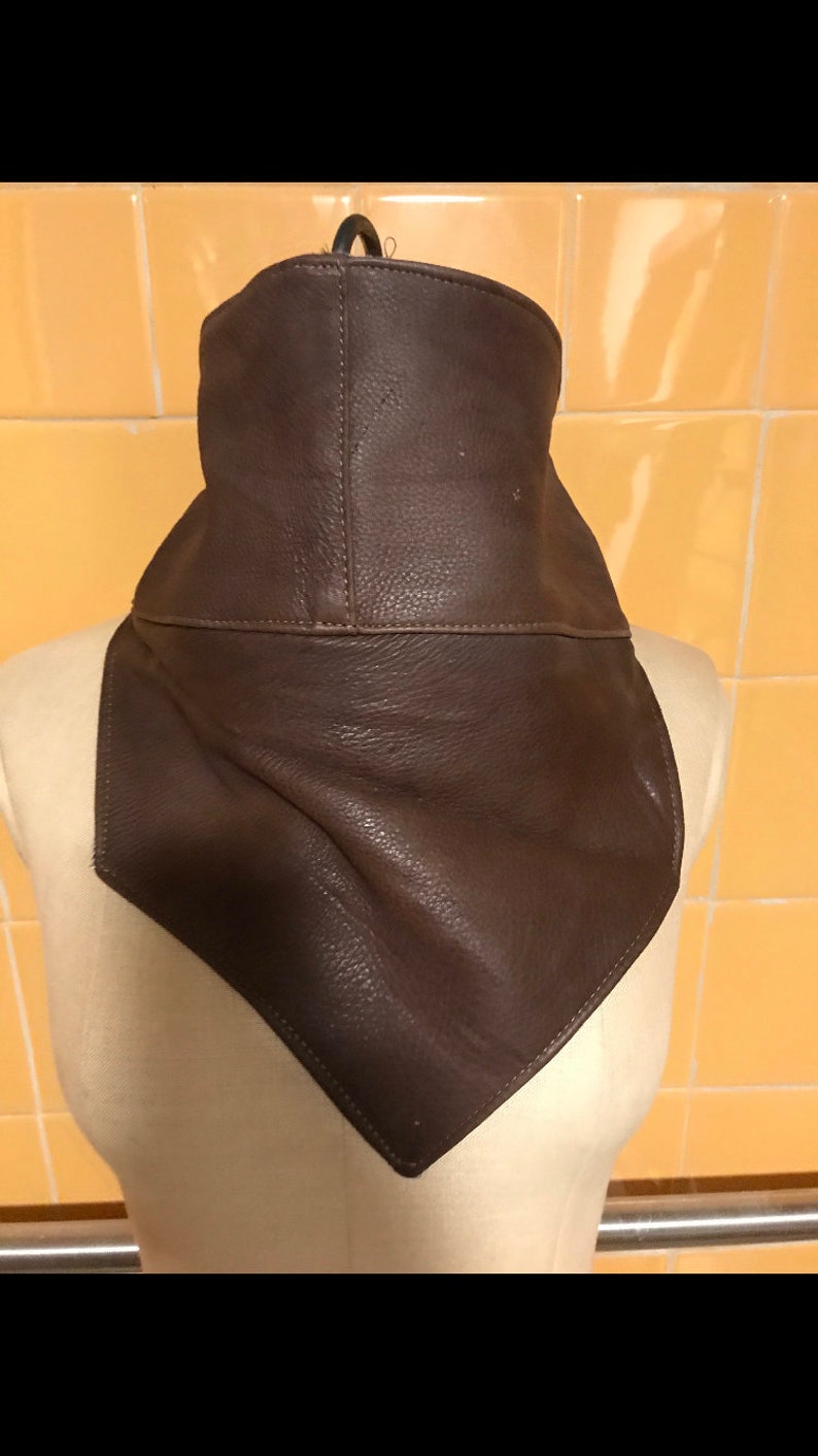 Brown Deerskin Leather Bandana Etsy