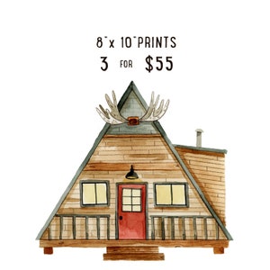 3 Prints for 55 (8x10) | Watercolor Art Print | Woodland Wall Art | Woodland Nursery Art | Cute Art | Kids Room Wall Decor | Art Print Sets