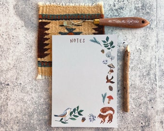 Pine Squirrel Notepad | Woodland Notepads | Animal Notepads | Woodland Stationary | Cute Notepads