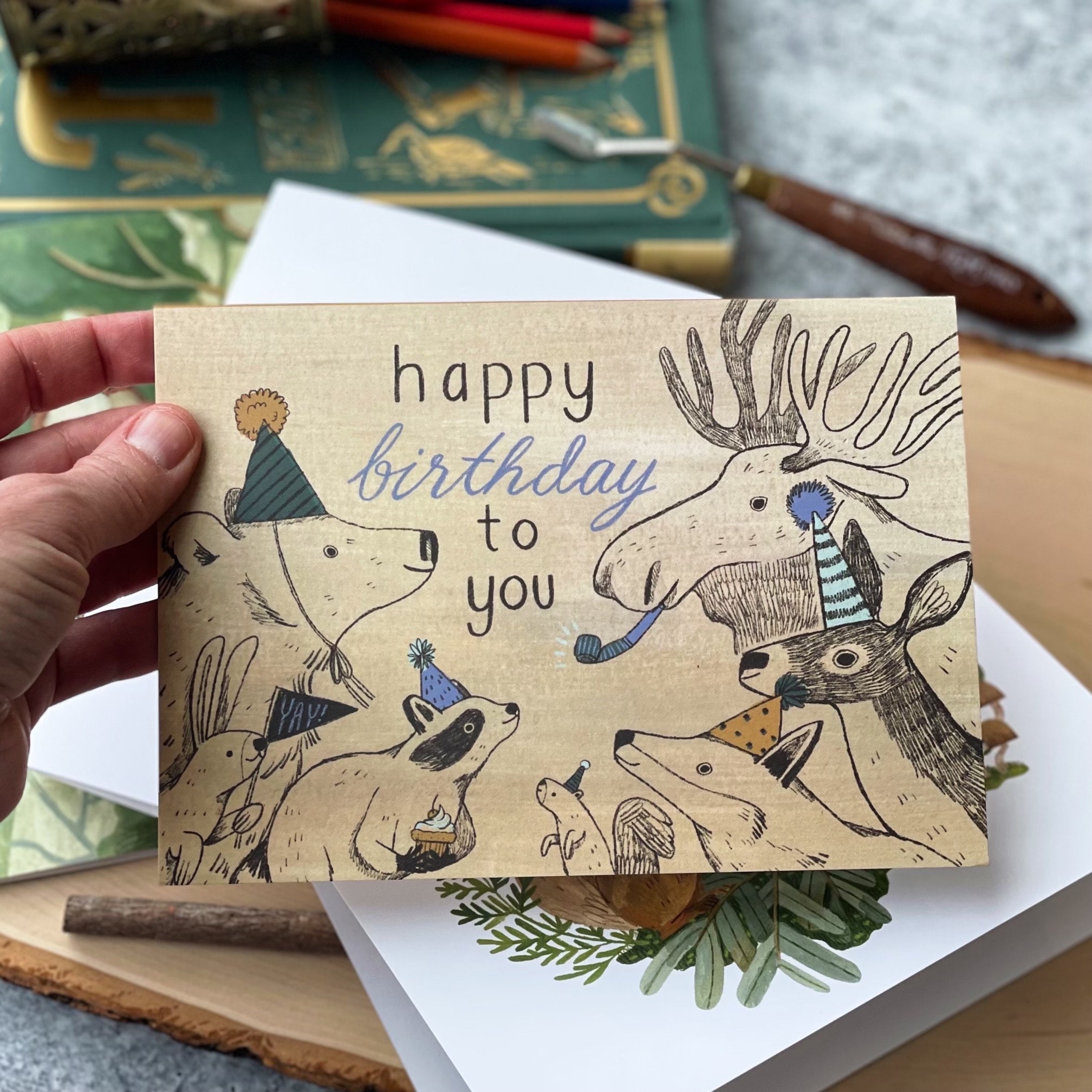 Party in the Woods Birthday Card | Happy Birthday Cards | Outdoor Cards ...