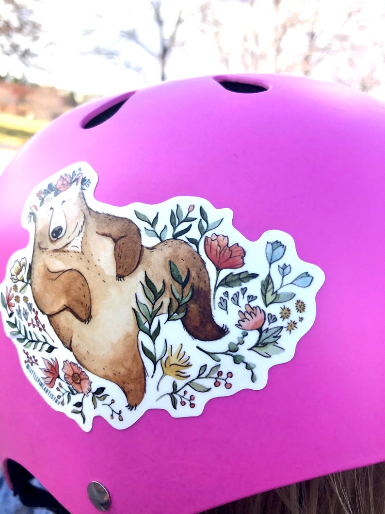 Blossom Bear Sticker Premium Die Cut Vinyl Stickers for Etsy