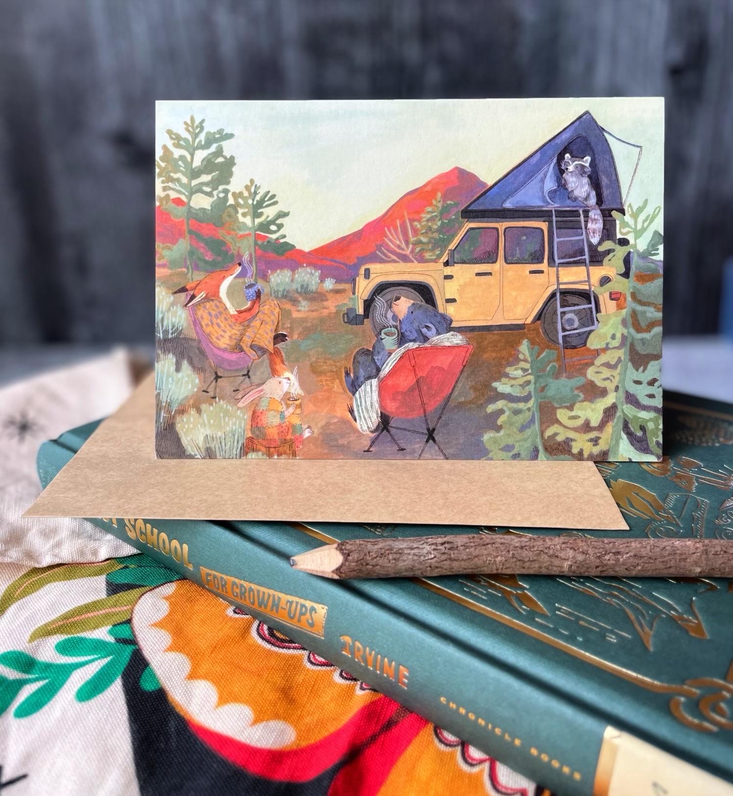 High Desert Sunrise Card | Outdoors Cards, Woodland Animal Cards, Sunrise Cards, Summer Cards, Camping Card, Outdoorsy Card