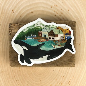 Harbor Orca Sticker | Premium Die Cut Vinyl Stickers | For Laptops, Water Bottles, Journals, Hydroflasks, Car Bumpers, Planners, etc.