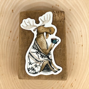 Cozy Moose Sticker | Premium Die Cut Vinyl Stickers | For Laptops, Water Bottles, Journals, Hydroflasks, Car Bumpers, Planners, etc.
