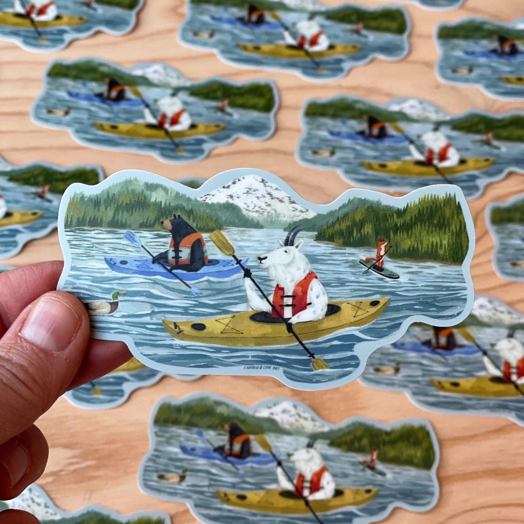 Lake Pyramid Sticker Kayak Lake Sticker | Premium Die Cut Vinyl Stickers | for Laptops ...