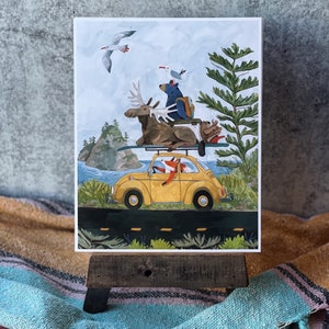 Road Trippin 'Druck | Camping Kunstdruck | Wald Wand Kunst | Wald Kinderzimmer Kunst | Auto Reise Kunst | Kinderzimmer Wand Kunst