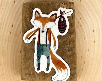 Lumberjack Fox Sticker | Premium Die Cut Vinyl Stickers | For Laptops, Water Bottles, Journals, Hydroflasks, Car Bumpers, Planners, etc.