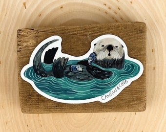 Playful Otter Sticker | Premium Die Cut Vinyl Stickers | For Laptops, Water Bottles, Journals, Hydroflasks, Car Bumpers, Planners, etc.