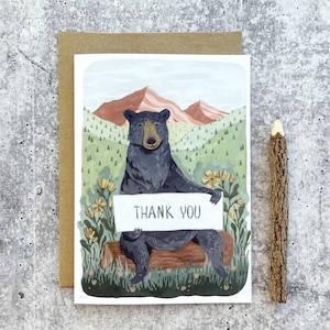 | de la carte De remerciement Ours Cartes d’extérieur, Cartes d’animaux forestiers, Cartes de vœux fantaisistes, Cartes de remerciement, Cartes d’appréciation