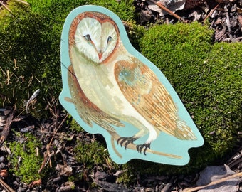 Forest Barn Owl Sticker | Premium Die Cut Vinyl Stickers | For Laptops, Water Bottles, Journals, Hydroflasks, Car Bumpers, Planners, etc.