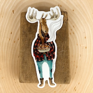 Autumn Moose Sticker | Premium Die Cut Vinyl Stickers | For Laptops, Water Bottles, Journals, Hydroflasks, Car Bumpers, Planners, etc.