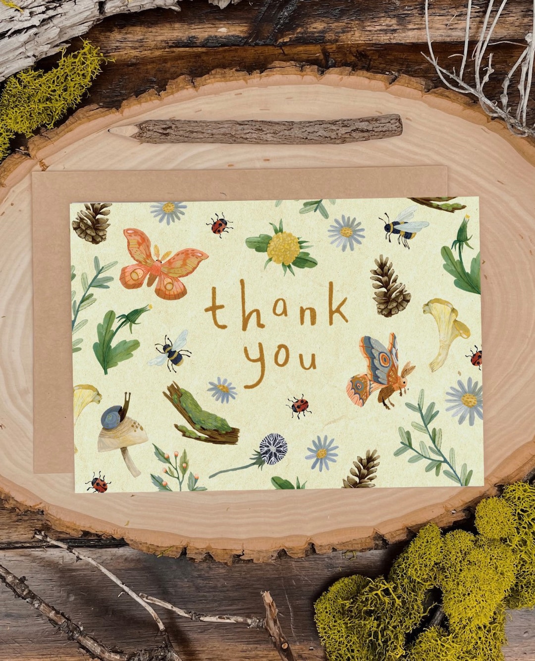 Fauna Thank You Card | Outdoor Cards, Honey Bee Cards, Whimsical Cards ...