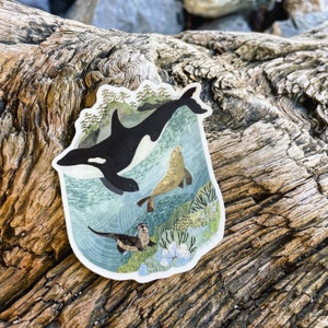 San Juan Orca Sticker | Premium Die Cut Vinyl Stickers | For Laptops, Water Bottles, Journals, Hydroflasks, Car Bumpers, Planners, etc.