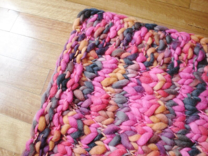Hand Knit Rug Wool Rug Area Rug Bedroom Rug Bedside Rug Etsy