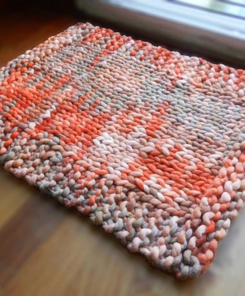 WOOL RUG Knit Rug Area Rug Chunky Wool Knitted Rugs Hand Knit Etsy