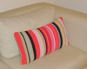 Cotton Cushion Cover / Decorative Throw Pillow Cover/Accent Sofa Pillow /Striped Pillow/Cushion Both Sides/Knitted Cushion/Colorful Cushions