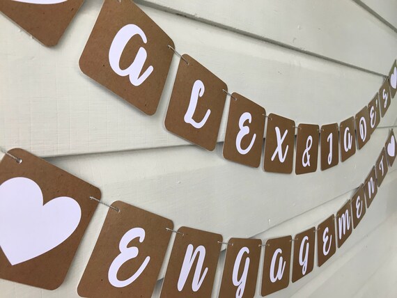 Engagement Party Decoration Personalised Bunting Banner Sign Etsy
