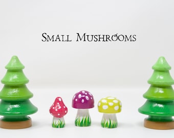 Hand-Painted Wooden Mushroom: Gnome Decor, Playscape Toy