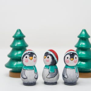 Hand-Painted Wooden Penguin Toy: Lil Chilly Winter Friend