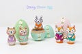 CHOOSE YOUR ANIMAL + 'Daisy Chain' Egg Design- hand-painted hollow wooden egg with choice of animal inside, Hollow Wooden Easter eggs