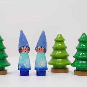 Handmade Winter Gnome: Waldorf Wooden Toy with Embroidered Hat