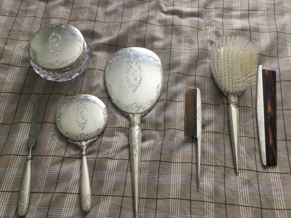 Birks Sterling Silver Six Piece Vanity Dresser Set Etsy