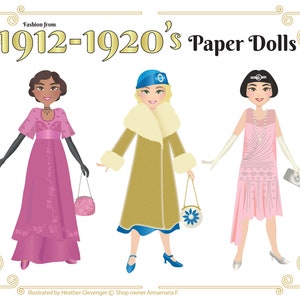 Printable paper doll, fashion clipart, girl clipart, paper doll clipart, clothing clip art, digital paper dolls, inspired by Downton Abbey