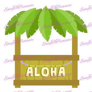 Digital Download Clipart – Aloha Hut Hawaiian Luau JPEG and PNG files