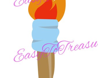 Digital Download Clipart – Tiki Torch Hawaiian Luau JPEG and PNG files
