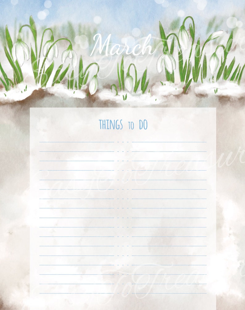 Digital Download Printable DIY Monthly Calendar to Do Lists - Etsy