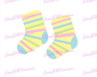 Digital Download Clipart – Baby Booties Socks t JPEG and PNG files