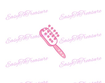 Digital Download Clipart – Little Girl Pink Hair Brush JPEG and PNG files