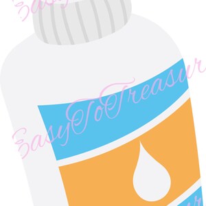 May include: A white glue bottle with a blue and orange label. The label has a stylized image of a water drop.