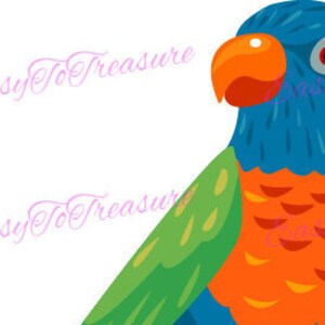 Digital Download Clipart – Lorikeet Bird Clipart Design JPEG and PNG files