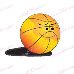 Digital Download Clipart – Smiling Basketball JPEG and PNG files