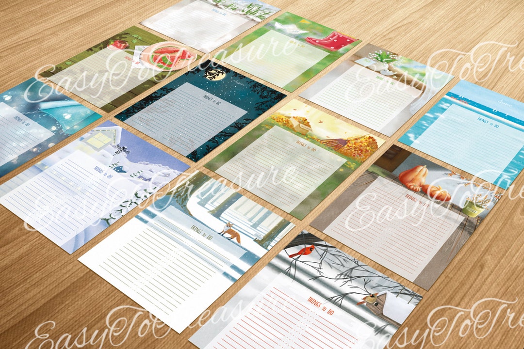 Digital Download – Printable DIY Monthly Calendar to Do Lists JPEG File ...