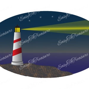 Digital Download Clipart - Maritime Leuchtturm JPEG- und PNG-Dateien