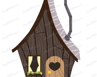 Digital Download Clipart - Leprechaun Cabin House JPEG and PNG files