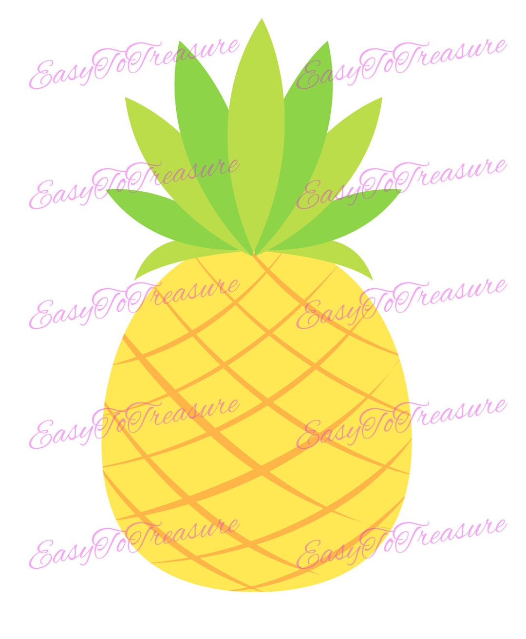 Pineapple Clipart Hawaiian Luau Decorations Tropical Decor Etsy