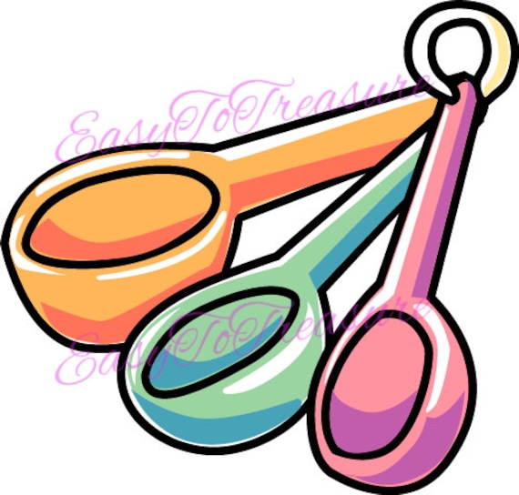 Digital Download Clipart Baking Measuring Spoons JPEG and PNG Files  (Download Now) 