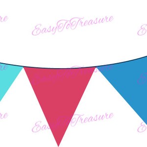Digital Download Clipart – Blue and Hot Pink Banner with Bows JPEG and PNG files