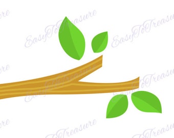 Digital Download Clipart – Branch with Leaves Spring Foliage 2 JPEG and PNG files