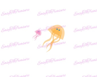 Digitaler Download Clipart-Quallen JPEG und PNG-Dateien