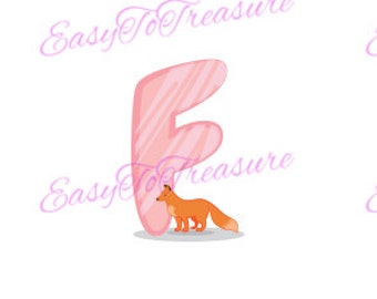 Digital Download Clipart – Alphabet Animal Fox JPEG and PNG files